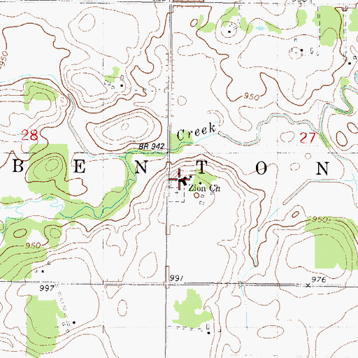 Topographic Map of Zion Church, MN