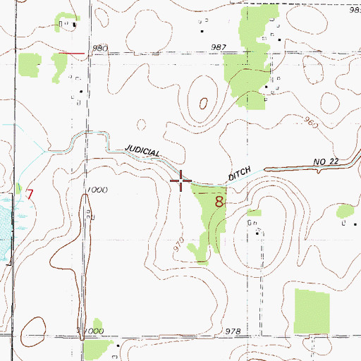 Topographic Map of Judicial Ditch Number Twentytwo, MN
