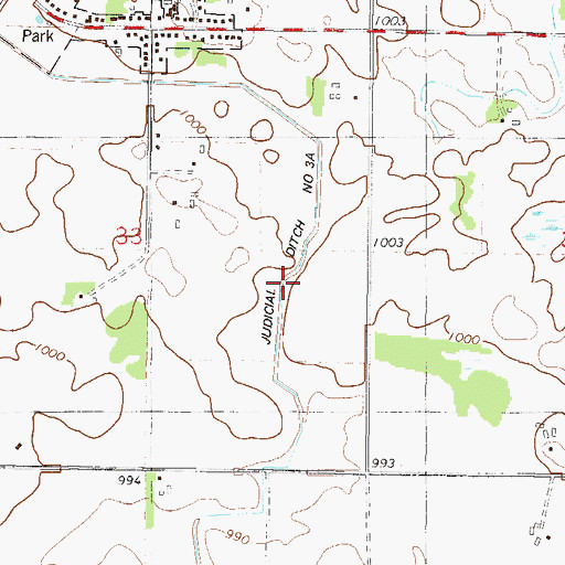 Topographic Map of Judicial Ditch Number Three A, MN