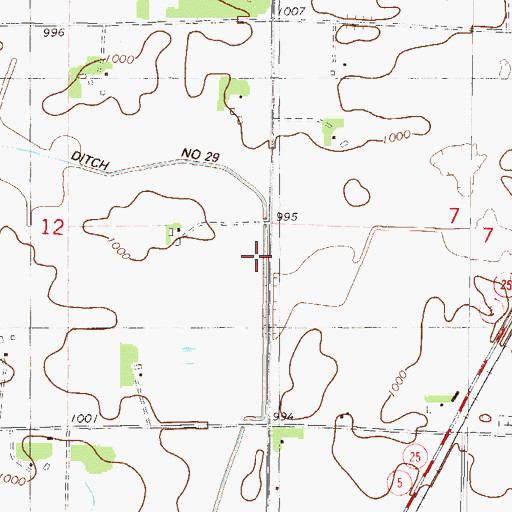 Topographic Map of County Ditch Number Twentynine, MN