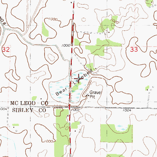 Topographic Map of Bear Lakebed, MN