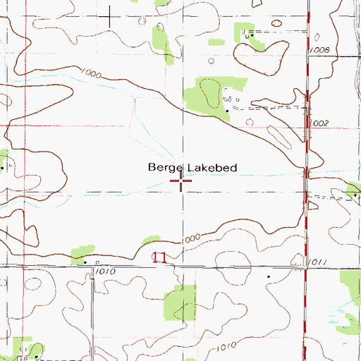 Topographic Map of Berge Lakebed, MN
