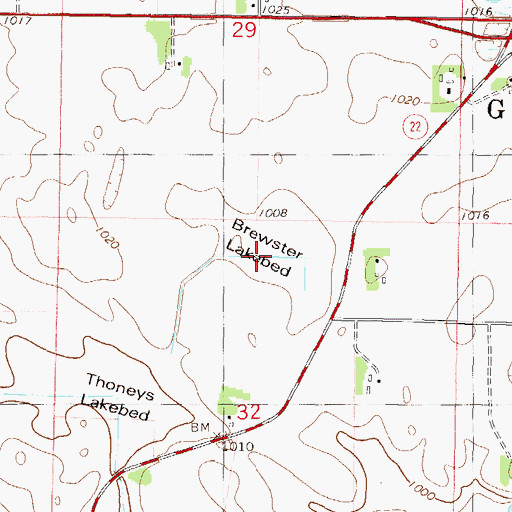 Topographic Map of Brewster Lakebed, MN