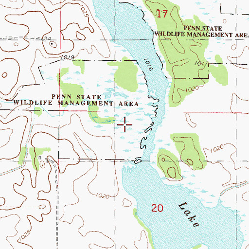 Topographic Map of Penn State Wildlife Management Area, MN