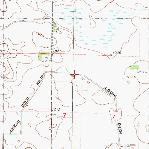 Topographic Map of Judicial Ditch Number Nineteen, MN