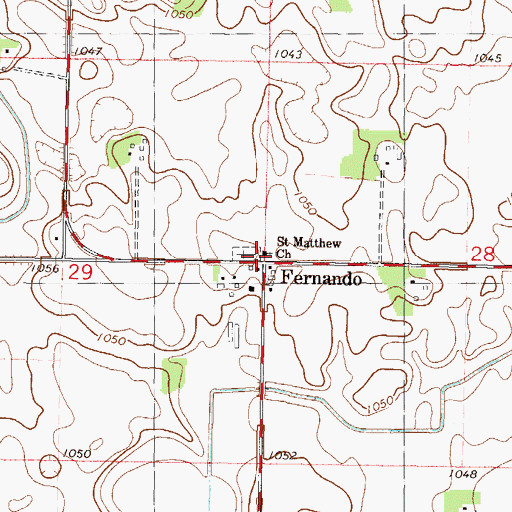 Topographic Map of Saint Matthew Church, MN