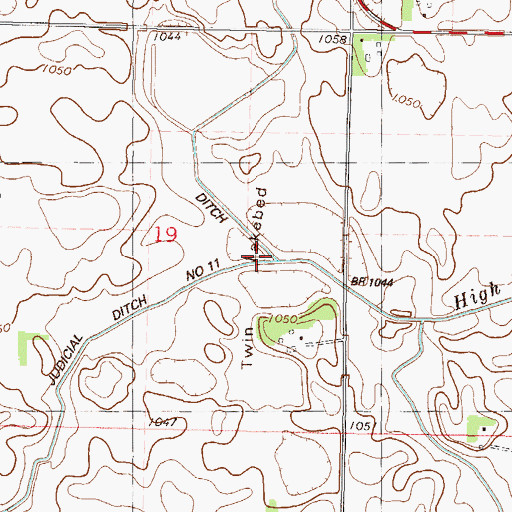 Topographic Map of Twin Lakebed, MN