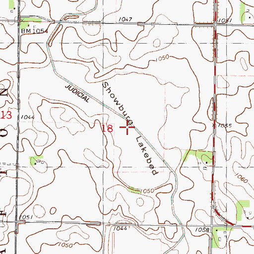 Topographic Map of Showburg Lakebed, MN
