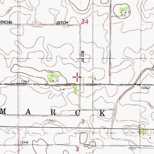 Topographic Map of Judicial Ditch Number Seventeen, MN