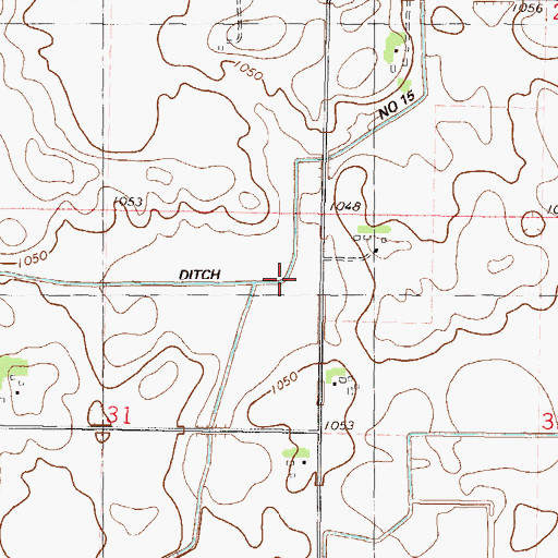 Topographic Map of Judicial Ditch Number Fifteen, MN