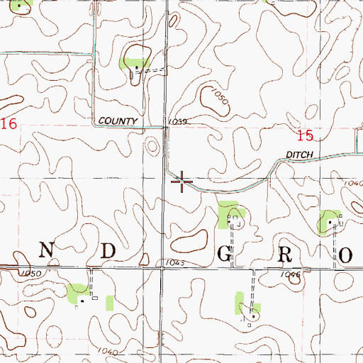 Topographic Map of County Ditch Number Thirtynine, MN