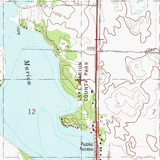 Topographic Map of Lake Marion County Park, MN