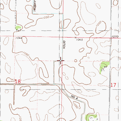 Topographic Map of Judicial Ditch Number Four, MN