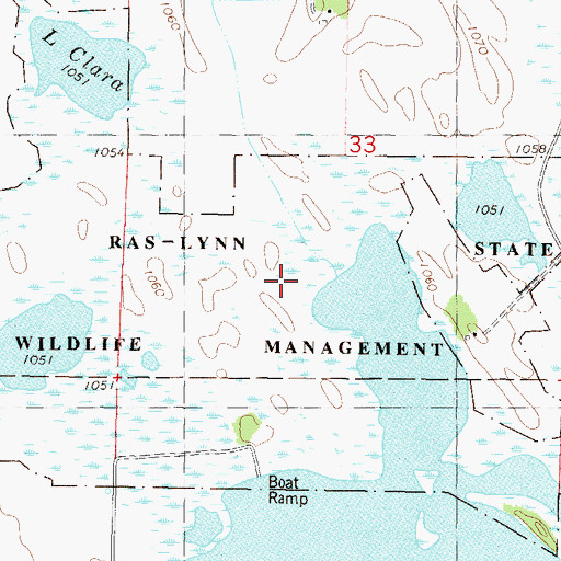 Topographic Map of Ras-Lynn State Wildlife Management Area, MN