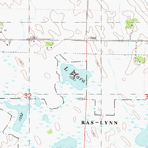 Topographic Map of Lake Clara, MN