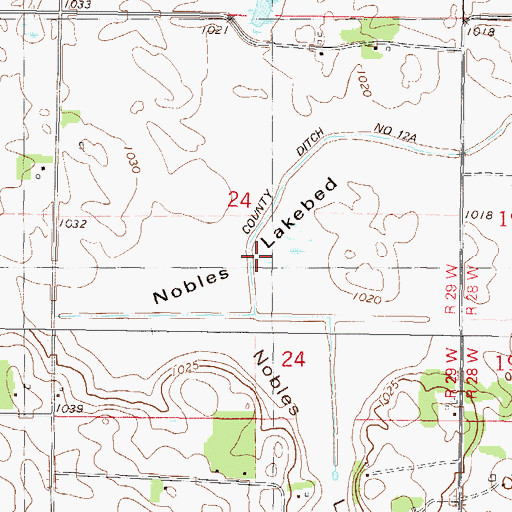 Topographic Map of Nobles Lakebed, MN