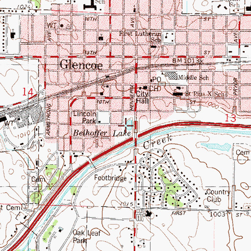Topographic Map of Beihoffer Lake, MN