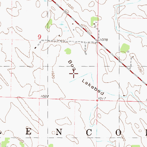 Topographic Map of Bog Lakebed, MN