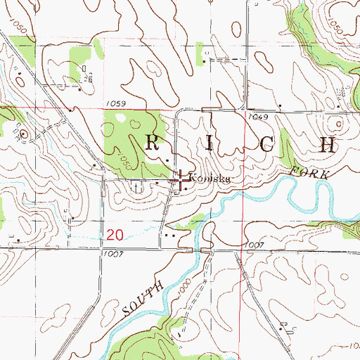Topographic Map of Koniska, MN