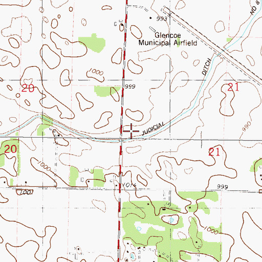 Topographic Map of Judicial Ditch Number Eight, MN