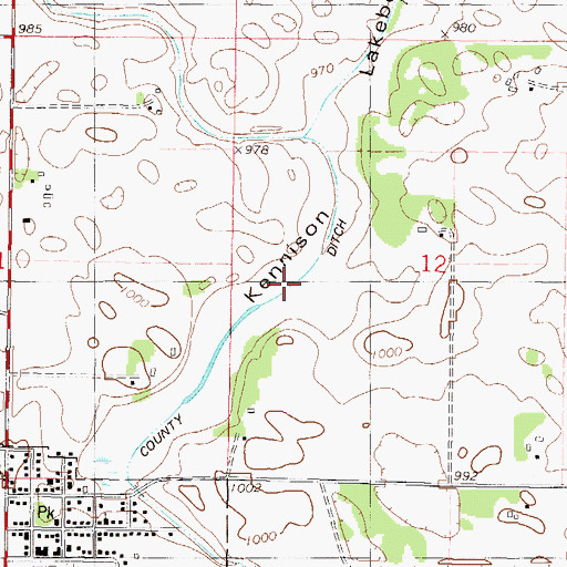 Topographic Map of County Ditch Number Twentyeight, MN