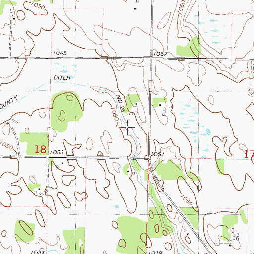 Topographic Map of County Ditch Number Twentysix, MN