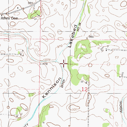 Topographic Map of Kennison Lakebed, MN