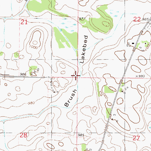 Topographic Map of Brush Lakebed, MN