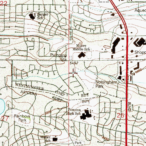 Topographic Map of Calkins Lake, CO
