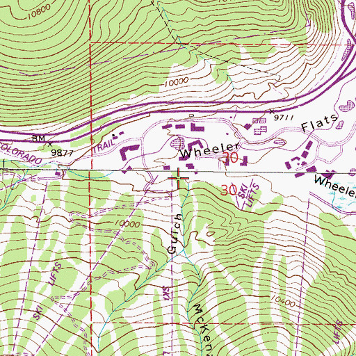 Topographic Map of Wheeler Gulch, CO