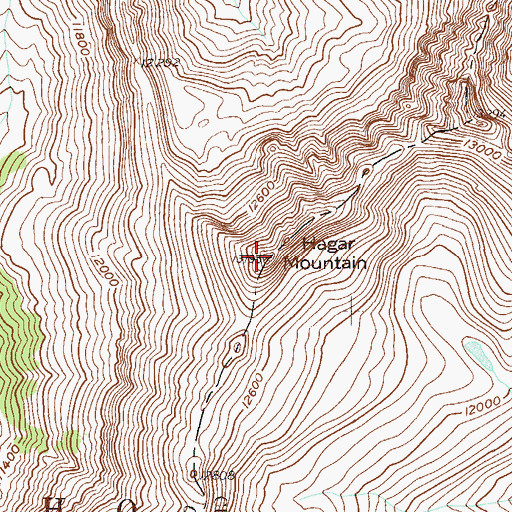 Topographic Map of Hagar Mountain, CO