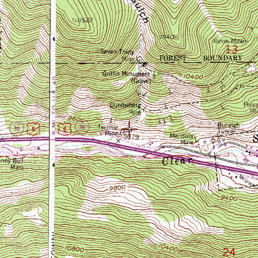 Topographic Map of Brown Gulch, CO