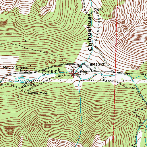 Topographic Map of Chihuahua Gulch, CO