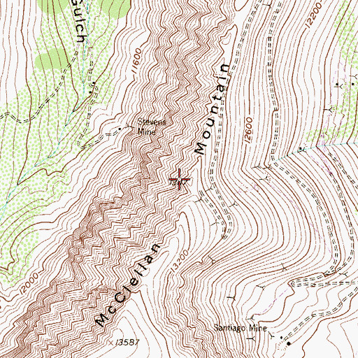 Topographic Map of McClellan Mountain, CO