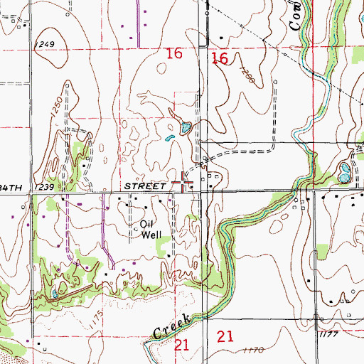 Topographic Map of Quincy Post Office (historical), OK