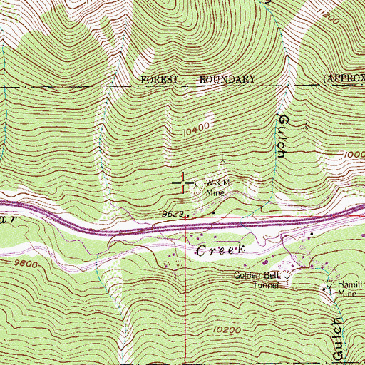 Topographic Map of W and M Mine, CO