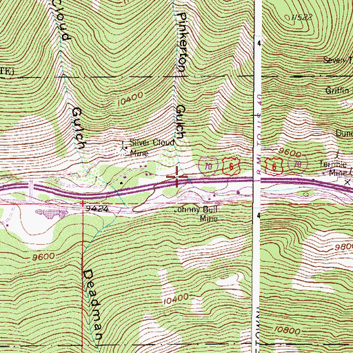 Topographic Map of Pinkerton Gulch, CO
