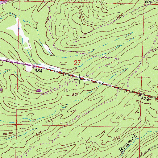 Topographic Map of Ringold Post Office, OK