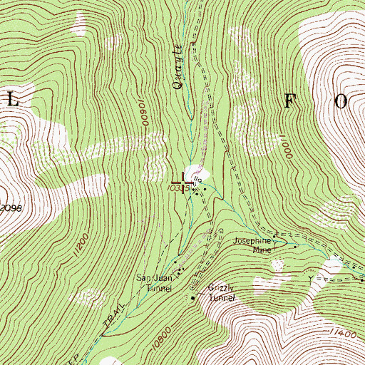 Topographic Map of Grizzly Gulch, CO