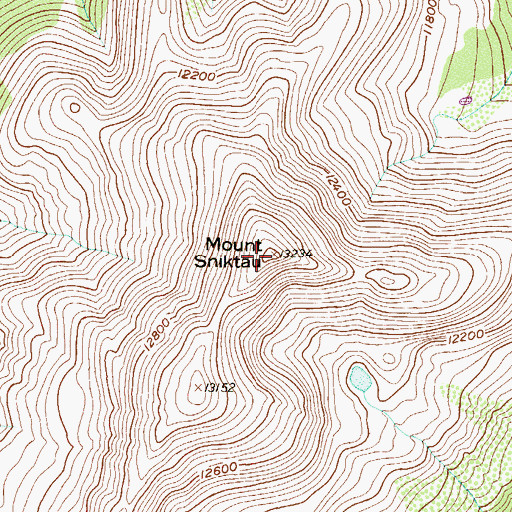 Topographic Map of Mount Sniktau, CO