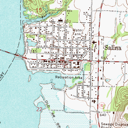 Topographic Map of Salina Post Office, OK
