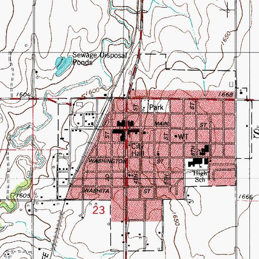 Topographic Map of Sentinel Post Office, OK