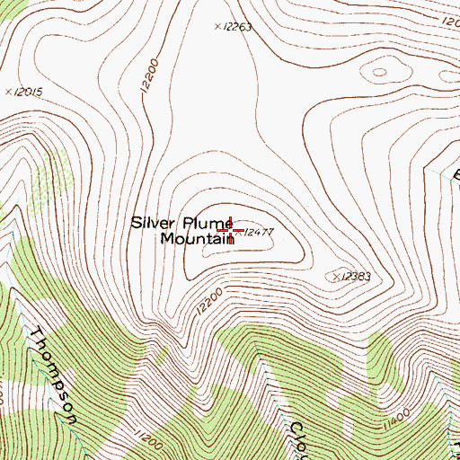 Topographic Map of Silver Plume Mountain, CO