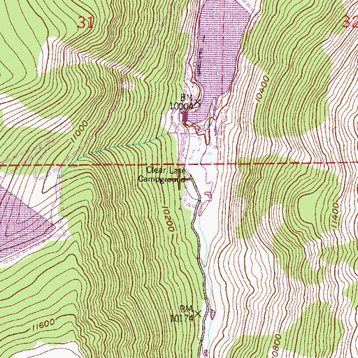 Topographic Map of Clear Lake Campground, CO