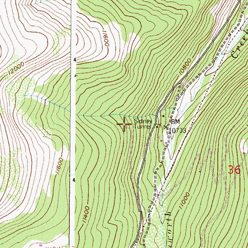 Topographic Map of Sidney Tunnel, CO