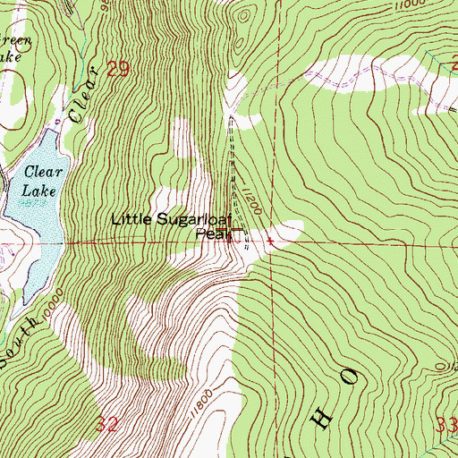 Topographic Map of Little Sugarloaf Peak, CO