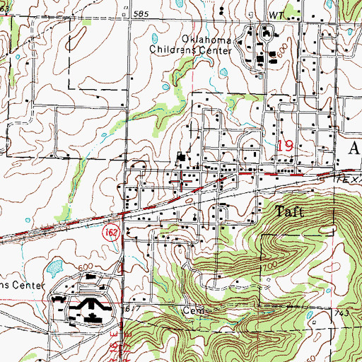 Topographic Map of Taft Post Office, OK