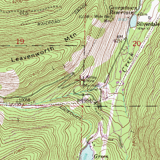 Topographic Map of Kirtley Mine, CO