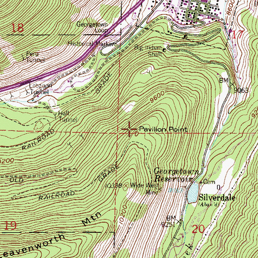 Topographic Map of Pavillion Point, CO