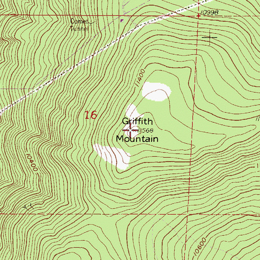 Topographic Map of Griffith Mountain, CO
